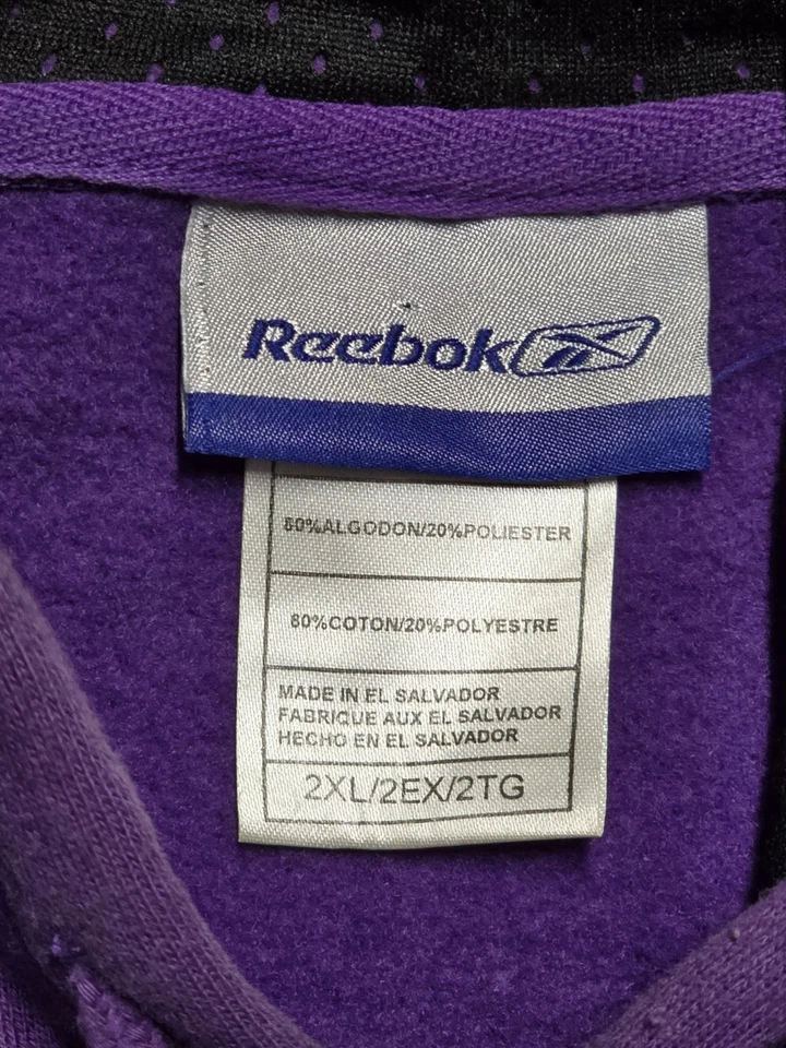 Vintage New Orleans Hornets Hoodie Purple Mens 2XL Logo Oversized NBA - Image 4 of 4