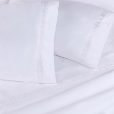 Superior Egyptian Cotton Embroidered Pillowcase Set, 1000 Thread Count