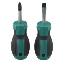 Ergonomic Short Handle Screwdriver for Extra Torque and Comfortable Grip