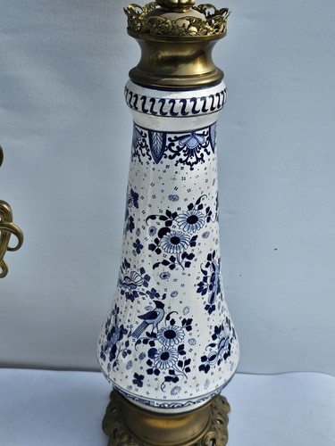 Delft Blue And White Clock Set Graniture Timepiece Movement Impressive Size 80cm - Picture 23 of 24