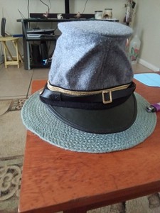 Civil War CSA Confederate Infantry Gray Wool Kepi Forage Cap Medium