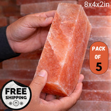 Himalayan Pink Salt Blocks 8x4x2 Pack of 5  Natural Cooking Grilling Salt Brick