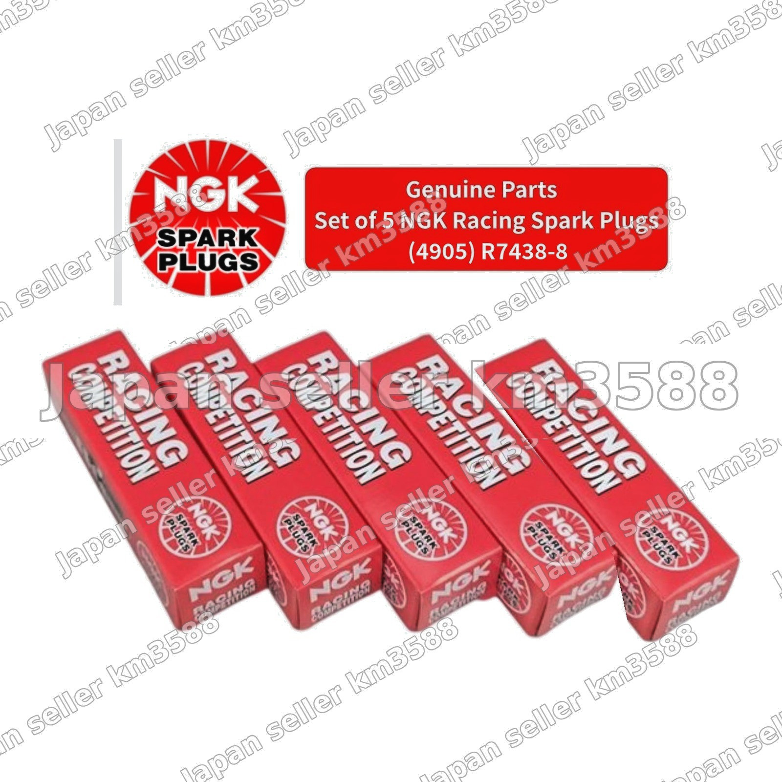 NGK Genuine Racing Competition Spark Plugs R7438-8 Set of 5 Iridium Heat 8 4905