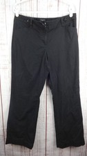 Ann Taylor Dress Pants Womens 10 Curvy Fit Black Straight Leg Flat Front