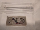 1977 Franklin Mint Fathers Day Silver Art Bar In Lucite Holder Paperweight
