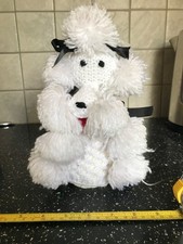 Poodle dog handmade crochet toilet role holder Vintage 1960's Era