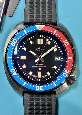 HEIMDALLR WILLARD DIVER 44MM BLACK DIAL PEPSI SEIKO TMI NH35 SAPPHIRE STAINLESS