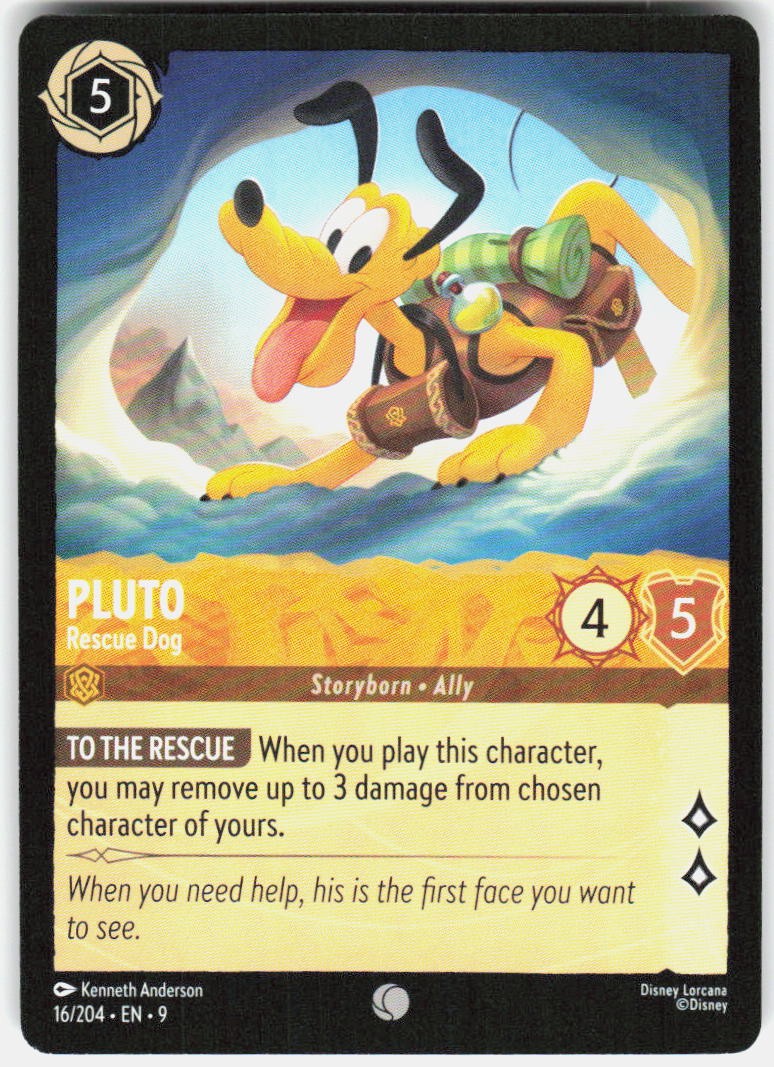 Pluto Rescue Dog 16/204 Fabled Disney Lorcana