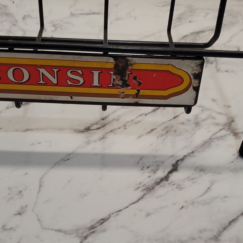 Old Wisconsin Black Metal Free Standing Store Display Rack Compartment 14x8 in