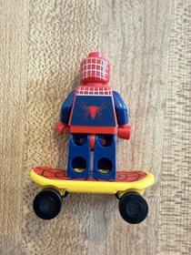 Lego Spiderman Minifigure spd001 4852 4851 Silver Webbing Blue Arm Rare Retired 