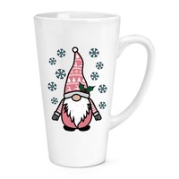 Gonk Gnome Pink Festliche Weihnachten 483Ml Groß Latte Becher Tasse