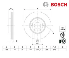 2pcs Brake Disc Bosch 0986479G24 for Hyundai i30 i10 Kia