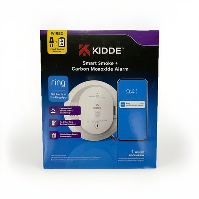 Kidde Ring Enabled Smart Smoke + Carbon Monoxide Alarm Detector Wired RGCUAR-RW