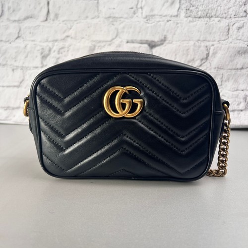 GUCCI Bag: GG Marmont Black W19H13D6cm w/o accessories;