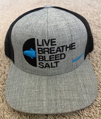 Sodium Fishing Gear The Motto Grey Black Blue Snapback Adjustable Flat Brimmed M