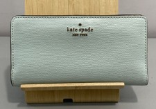 Kate Spade Madison Large Slim Bifold Saffiano Leather Wallet Blue Glow KI366
