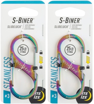 Nite Ize S-Biner SlideLock Stainless Steel Carabiner #3 - Spectrum (2-Pack)