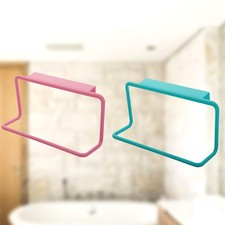 2 Pcs Back of Door Towel Rack Kitchen Hanger Bathroom Holders Hanging