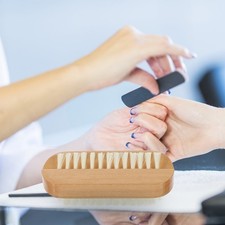 2 Pcs Fingernail Brush Wooden Handle Pp Bristles Nail Cleaning Scrub