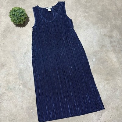 H&M Plisse Modi Dress Size S Navy Blue Formal Wedding Holiday NYE Party MOTB