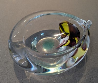 Jiri Suhajek Kunstglas Aschenbecher Schale 60er 70er Crystalex Novy Bor Glashütte Czech