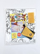 Vtg 1984 Happy Bears Coloring Cloth W/Crayons  Sponge Wipe Off Color Again NOS