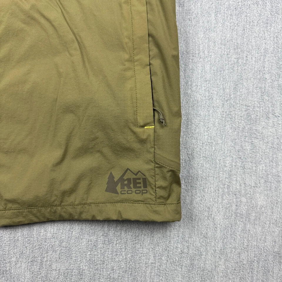 REI кооператив куртка женщин маленький оливковый зеленый вспышки ветровка с капюшоном туризм молнии - Изображение 3 из 4
