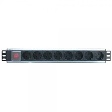 Techly Professional Multipresa 8 Posti da Rack 19'' con Interruttore Spina Schuk