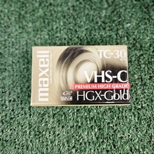 Qty. 2 Maxell VHS-C Camcorder Video Tapes TC-30 HGX-Gold Premium Grade Sealed