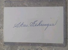 Charlie Chas Gehringer Signed Autographed 3x5 Index Card Detroit Tigers w/C.O.A.