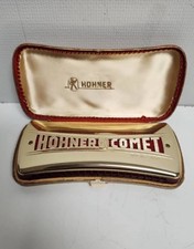 Vintage Hohner Comet Harmonica G Key with Case Nice 