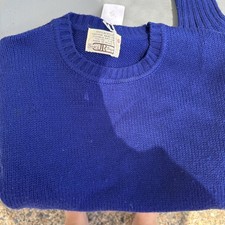 Sears Vintage Cobalt Blue Sweater Size Large Long Sleeve