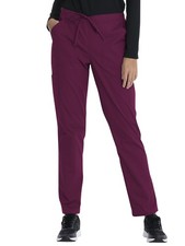 SCRUBSTAR CORE ESSENTIAL DRAWSTRING STRETCH WINE SCRUB PANTS WOMEN'S SIZE 3XL