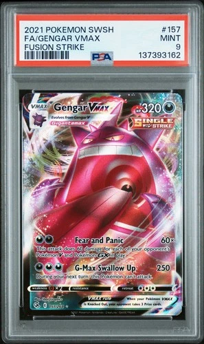 Pokemon TCG Gengar VMAX 157/264 Swsh08: Fusion Strike Holo PSA 9