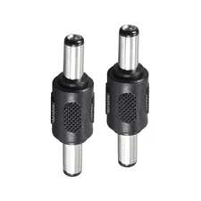 2 pcs 5.5mmx2.1mm Male to Male DC Power Jack Adapter for CCTV CAMERA Connector