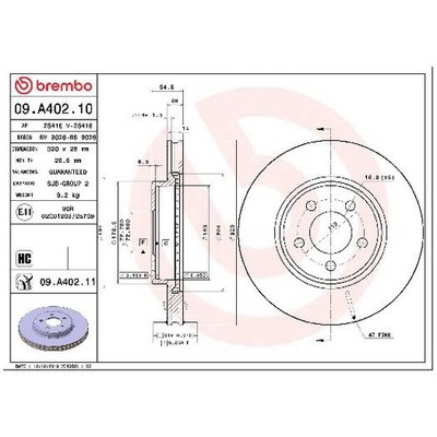 2x Brembo Scheibenbremse 26052410 vorne 4779196AA 4779196AE 4779196AF