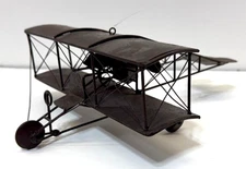 Vintage Biplane Metal Model Bronze Finish Exposures Brand- Some Welds Sprung