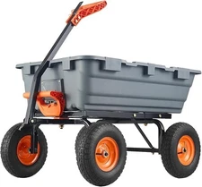 Poly Garden Dump Cart, 800Lbs Heavy Duty Utility Dump Wagon Yard Cart ,10" Tires