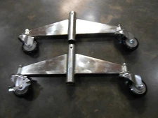 HD Chrome Rolling Rack Bases with Casters ( 1 pair) (K-8)