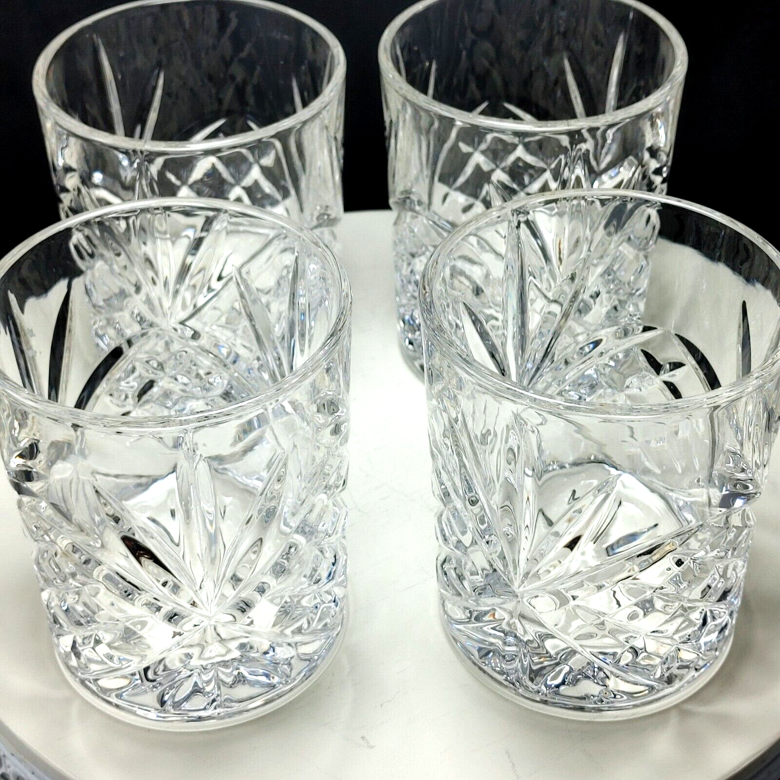 Godinger Shannon Crystal Double Old-Fashioned Rock Glasses Set of 4 New R5