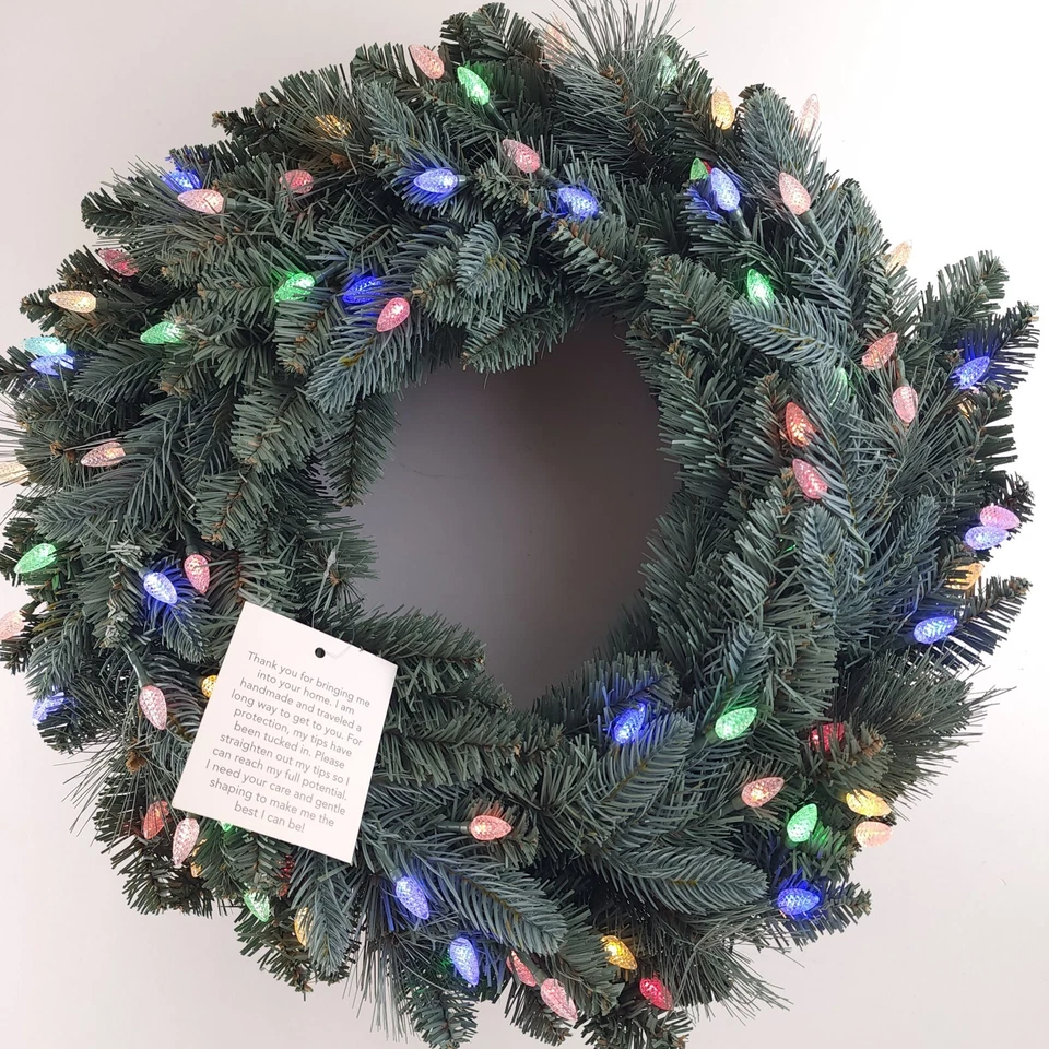 Bethlehem Lights 24" Overlit Wreath with 3-in-1 LEDs Blue Spruce  H425672 - Image 3 of 4