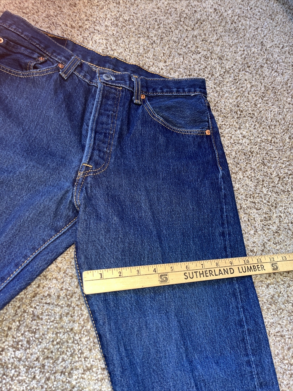 LEVIS 501XX Men 30x30 Waterless Straight Leg Button Fly Denim Blue Jeans - View 10