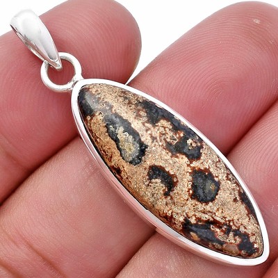 Natural Viper Skin Jasper 925 Sterling Silver Pendant Jewelry P-1002