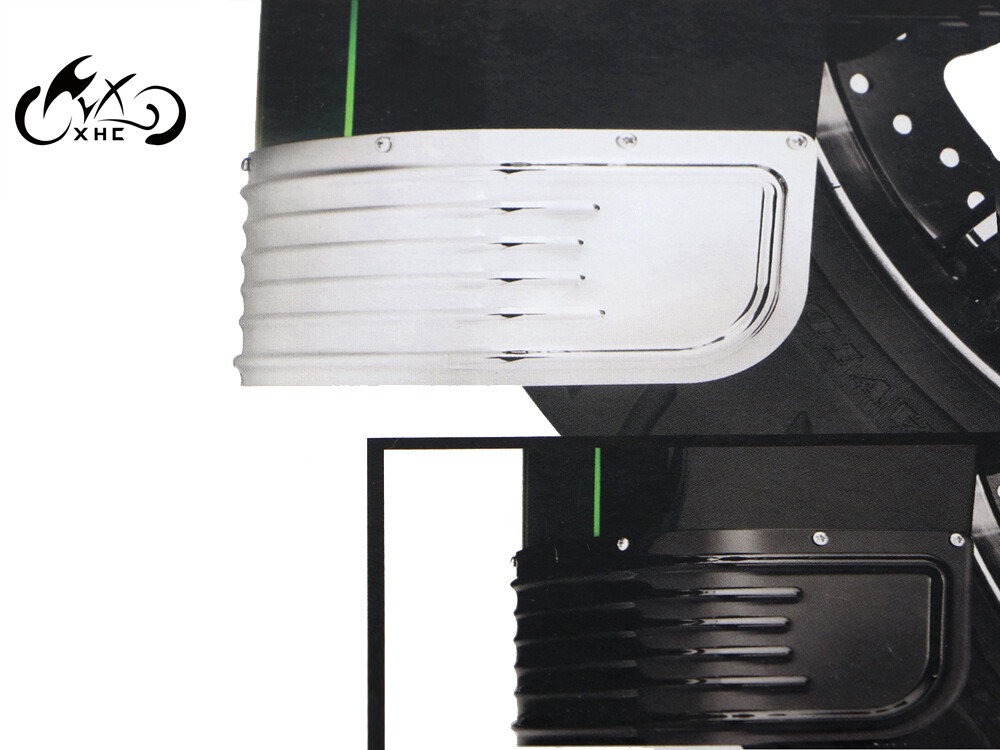 Chrome Ribbed Fender Skirt Tip For Harley Softail FLST Touring Electra Glide FLH