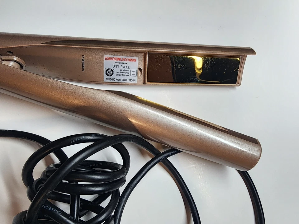 Rizador y plancha de pelo Tyme Iron original 2 en 1 oro rosa probado funcionando Foto 3 de 4