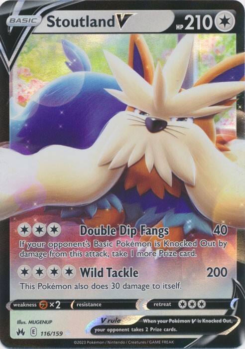 Stoutland V 116/159 Ultra Rare Crown Zenith Pokemon TCG