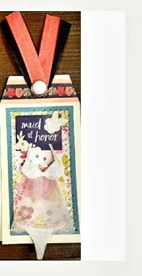 Página de álbum de recortes prefabricado cosido/juego de etiquetas cosidas: padrino y dama de honor Foto 3 de 3