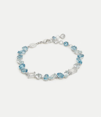 スワロフスキーGEMAブレスレット Gema bracelet, Crystal pearl, Mixed cuts, Flower, Pink, Gold-tone