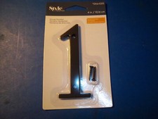 NEW Gatehouse Black 4 inch House Address  Number 1, Flush Mount MS7