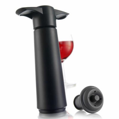 Vacu Vin Weinpumpe mit Stopfen, Wine Saver, Vakuumpumpe, Kunststoff, Edelstahl